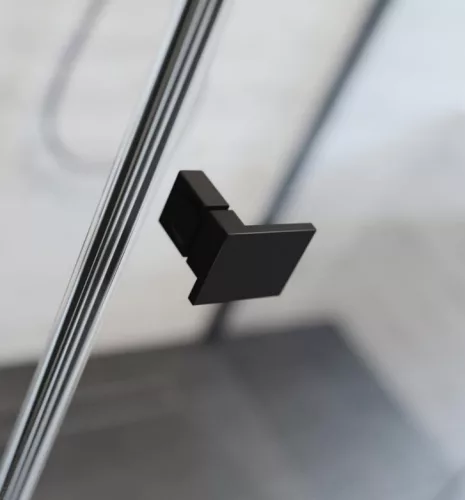 Zuhanykabin, Radaway Essenza Black PTJ szögletes fekete zuhanykabin 100x100 átlátszó jobbos