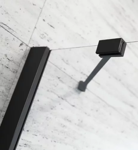 Zuhanykabin, Radaway Essenza Black PTJ szögletes fekete zuhanykabin 80x80 átlátszó jobbos