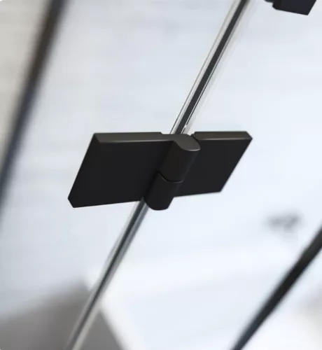 Zuhanykabin, Radaway Essenza Black PTJ szögletes fekete zuhanykabin 100x100 átlátszó balos