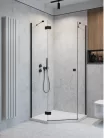 Zuhanykabin, Radaway Essenza Black PTJ szögletes fekete zuhanykabin 100x80 átlátszó balos