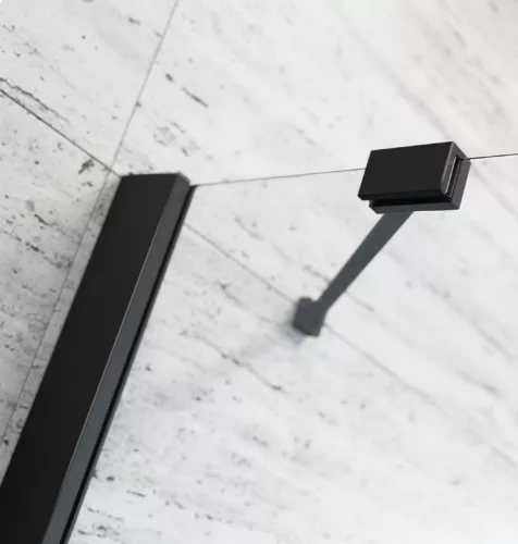 Zuhanykabin, Radaway Essenza Black KDJ+S szögletes fekete zuhanykabin 90x80 átlátszó balos