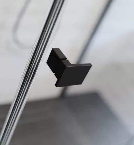 Zuhanykabin, Radaway Essenza Black KDJ+S szögletes fekete zuhanykabin 80x100 átlátszó jobbos