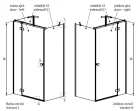 Zuhanykabin, Radaway Essenza Black KDJ+S szögletes fekete zuhanykabin 80x120 átlátszó balos