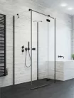 Zuhanykabin, Radaway Essenza Black KDJ+S szögletes fekete zuhanykabin 120x120 átlátszó balos