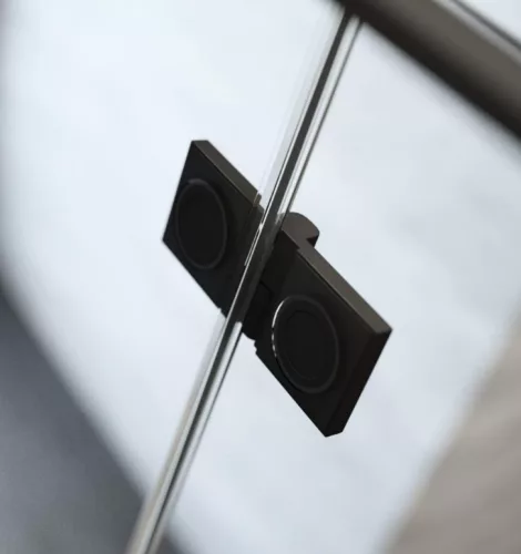 Zuhanykabin, Radaway Essenza Black KDJ+S szögletes fekete zuhanykabin 120x120 átlátszó balos