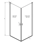 Zuhanykabin, Radaway Nes KDD I szögletes zuhanykabin 90x80 átlátszó