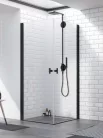 Zuhanykabin, Radaway Nes Black KDD I szögletes fekete zuhanykabin 80x100 átlátszó