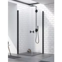   Zuhanykabin, Radaway Nes Black KDD I szögletes fekete zuhanykabin 80x100 átlátszó