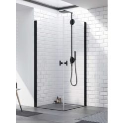   Zuhanykabin, Radaway Nes Black KDD I szögletes fekete zuhanykabin 90x100 átlátszó
