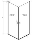 Zuhanykabin, Radaway Nes Black KDD I szögletes fekete zuhanykabin 90x100 átlátszó