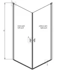 Zuhanykabin, Radaway Nes Black KDD I Frame szögletes fekete zuhanykabin 100x100 átlátszó