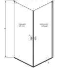 Zuhanykabin, Radaway Nes Black KDD I Factory szögletes fekete zuhanykabin 100x80 átlátszó