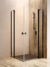 Zuhanykabin, Radaway Nes Black KDD II szögletes fekete zuhanykabin 100x90 átlátszó