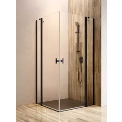   Zuhanykabin, Radaway Nes Black KDD II szögletes fekete zuhanykabin 100x90 átlátszó