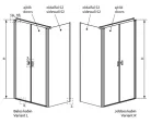 Zuhanykabin, Radaway Nes DWD+S szögletes zuhanykabin 120x75 átlátszó