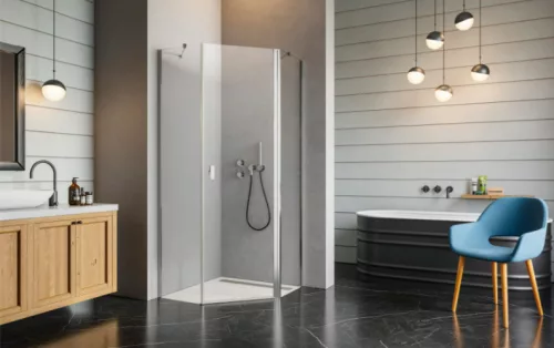 Zuhanykabin, Radaway Nes PTJ 80x90J átlátszó, jobbos, ajtó a rövidebb oldalon