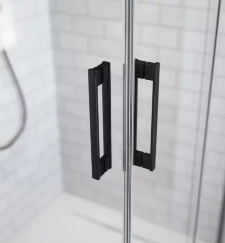 Zuhanykabin, Radaway Idea Black KDS szögletes fekete zuhanykabin 100x120 átlátszó balos
