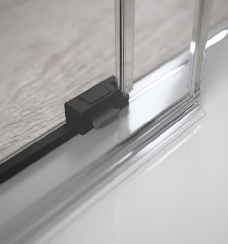 Zuhanykabin, Radaway Idea Black KDS szögletes fekete zuhanykabin 110x70 átlátszó balos