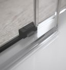 Zuhanykabin, Radaway Idea Black KDS szögletes fekete zuhanykabin 140x80 átlátszó balos