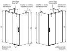 Zuhanykabin, Radaway Idea KDJ+S szögletes zuhanykabin 160x70 átlátszó balos