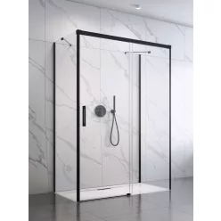   Zuhanykabin, Radaway Idea Black KDJ+S szögletes fekete zuhanykabin 120x80 átlátszó jobbos