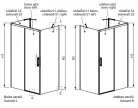 Zuhanykabin, Radaway Idea Black KDJ+S szögletes fekete zuhanykabin 120x80 átlátszó jobbos