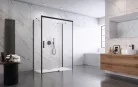 Zuhanykabin, Radaway Idea Black KDJ+S szögletes fekete zuhanykabin 130x70 átlátszó balos