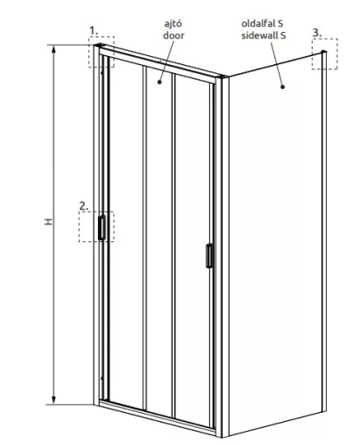 Zuhanykabin, Radaway EVO DW+S zuhanykabin 85x100 átlátszó