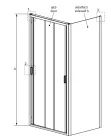 Zuhanykabin, Radaway EVO DW+S zuhanykabin 95x100 átlátszó