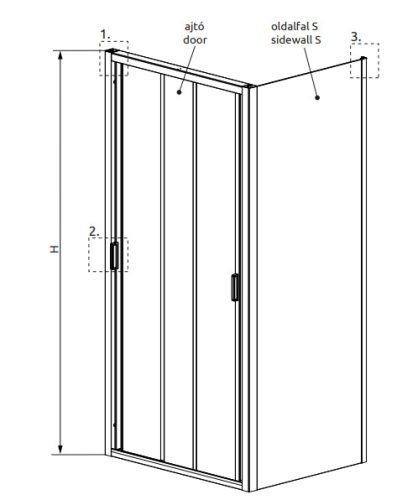 Zuhanykabin, Radaway EVO DW+S zuhanykabin 105x100 átlátszó
