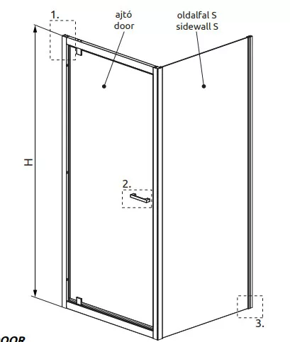 Zuhanykabin, Radaway Twist DW+S szögletes zuhanykabin 70x75 átlátszó