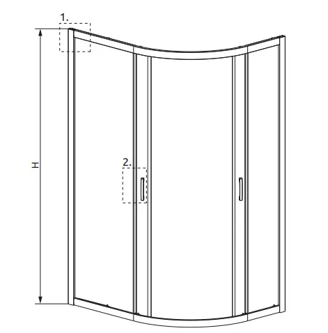 Zuhanykabin, Radaway Premium Plus E1900 íves zuhanykabin 90x80 átlátszó