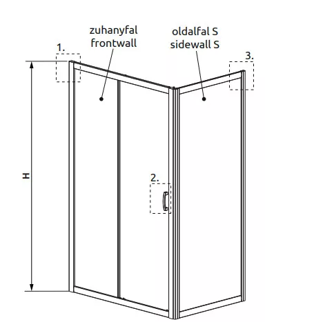 Zuhanykabin, Radaway Premium Plus DWJ+S szögletes zuhanykabin 95x90 átlátszó