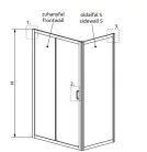 Zuhanykabin, Radaway Premium Plus DWJ+S szögletes zuhanykabin 115x80 átlátszó