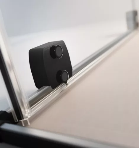 Zuhanykabin, Radaway Furo Black KDJ szögletes fekete zuhanykabin 90x75 átlátszó balos