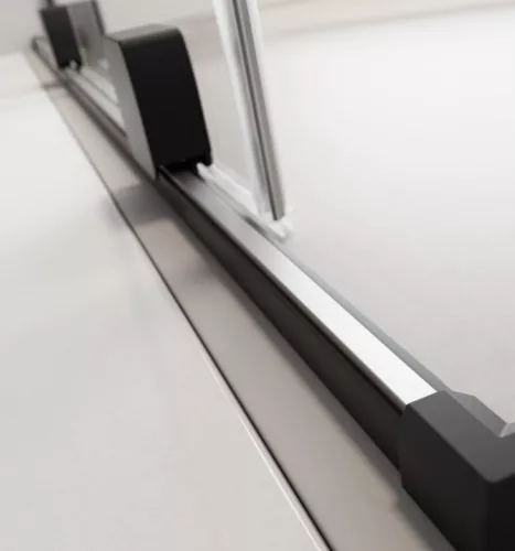 Zuhanykabin, Radaway Furo Black KDJ szögletes fekete zuhanykabin 100x75 átlátszó balos
