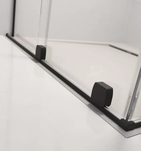 Zuhanykabin, Radaway Furo Black KDJ szögletes fekete zuhanykabin 130x75 átlátszó balos