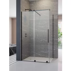   Zuhanykabin, Radaway Furo Black KDJ szögletes fekete zuhanykabin 130x75 átlátszó jobbos