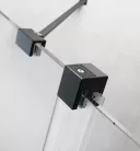 Zuhanykabin, Radaway Furo Black KDJ szögletes fekete zuhanykabin 140x75 átlátszó balos