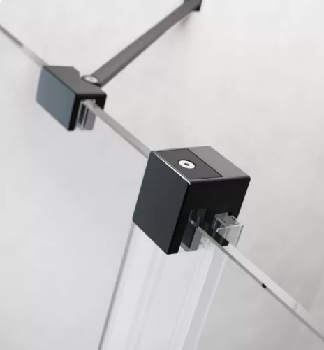 Zuhanykabin, Radaway Furo Black KDJ szögletes fekete zuhanykabin 140x75 átlátszó balos