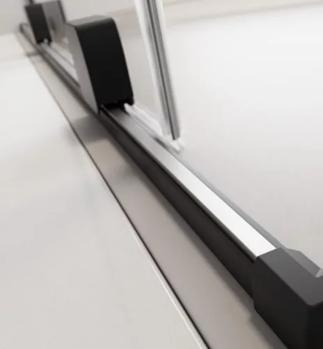 Zuhanykabin, Radaway Furo Black KDD szögletes fekete zuhanykabin 90x100 átlátszó