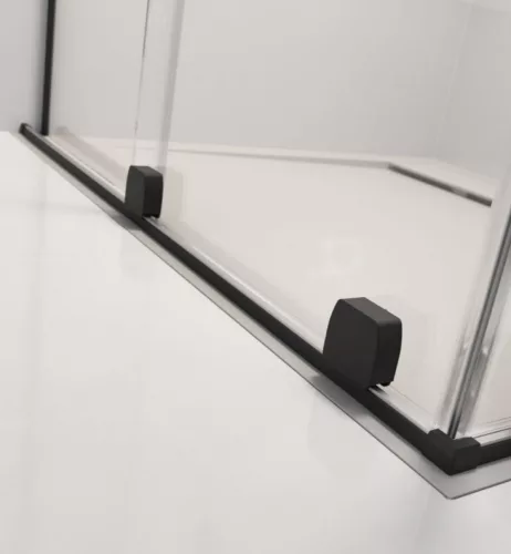 Zuhanykabin, Radaway Furo Black KDD szögletes fekete zuhanykabin 100x120 átlátszó