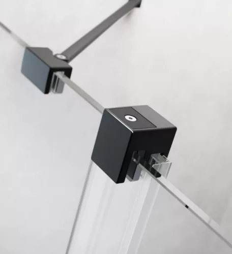 Zuhanykabin, Radaway Furo Black KDD szögletes fekete zuhanykabin 120x100 átlátszó