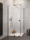 Zuhanykabin, Radaway Furo Black KDJ RH szögletes fekete zuhanykabin 90x75 átlátszó jobbos