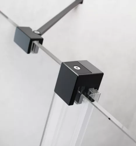 Zuhanykabin, Radaway Furo Black KDJ RH szögletes fekete zuhanykabin 90x75 átlátszó jobbos