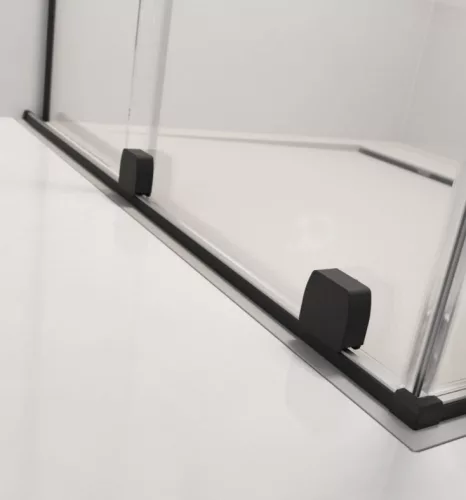 Zuhanykabin, Radaway Furo Black KDJ RH szögletes fekete zuhanykabin 90x75 átlátszó jobbos