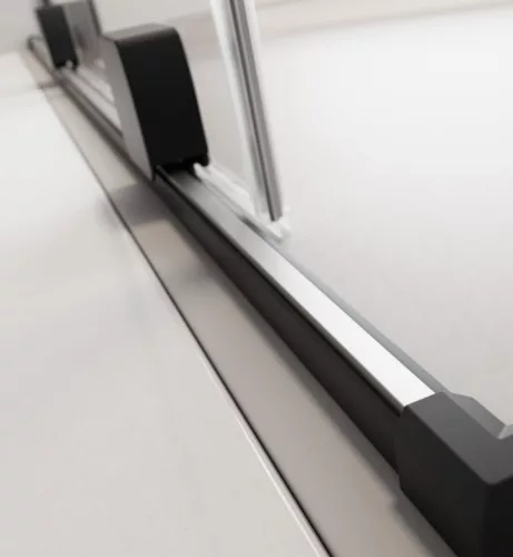 Zuhanykabin, Radaway Furo Black KDJ RH szögletes fekete zuhanykabin 90x75 átlátszó jobbos