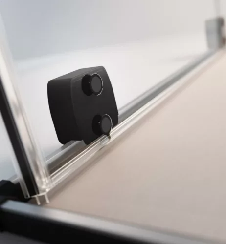 Zuhanykabin, Radaway Furo Black KDJ RH szögletes fekete zuhanykabin 90x75 átlátszó jobbos