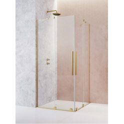   Zuhanykabin, Radaway Furo Gold KDD szögletes arany zuhanykabin 120x80 átlátszó