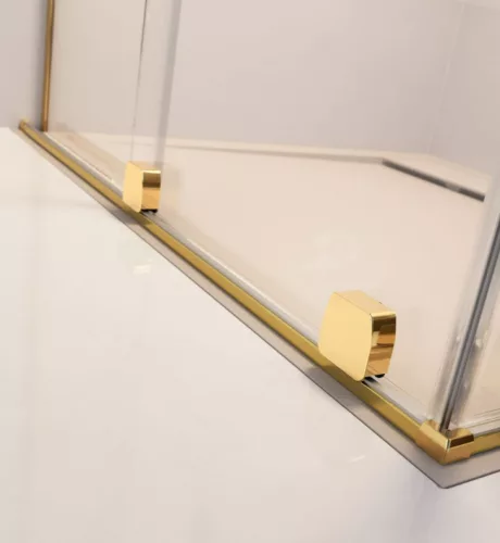 Zuhanykabin, Radaway Furo Gold KDD szögletes arany zuhanykabin 120x100 átlátszó